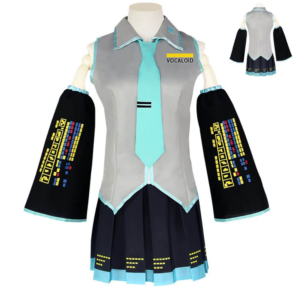 Adult Miku Cosplay Costume Vocaloid Uniform Suit Full Set Halloween Outfit for Women