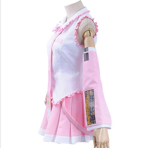Women Miku Sakura Cosplay Costume Pink Vocaloid JK Sailor Dress High School Uniform Halloween Full Set