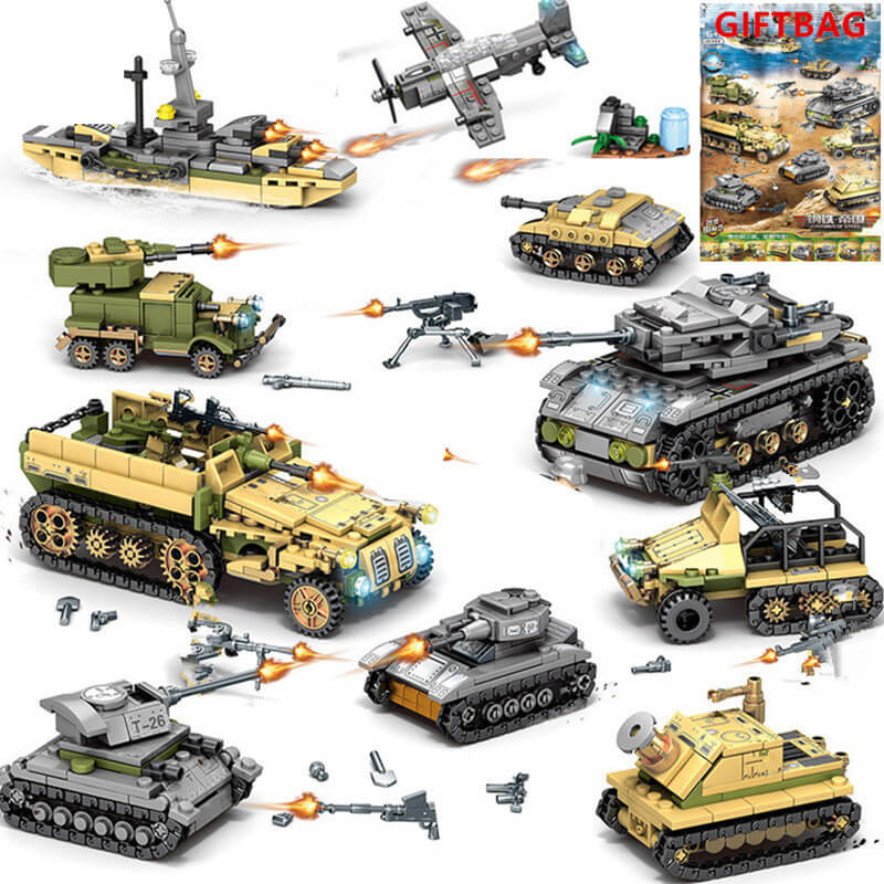 Technic Iron Empire Tank Building Blocks Set Weapon War Chariot Creator Army WW2 Soldiers Kids Toys