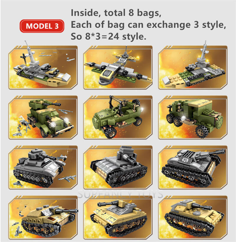 Technic Iron Empire Tank Building Blocks Set Weapon War Chariot Creator Army WW2 Soldiers Kids Toys