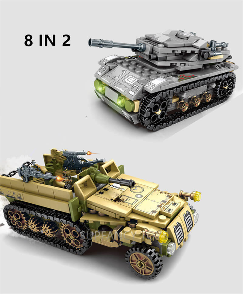Technic Iron Empire Tank Building Blocks Set Weapon War Chariot Creator Army WW2 Soldiers Kids Toys