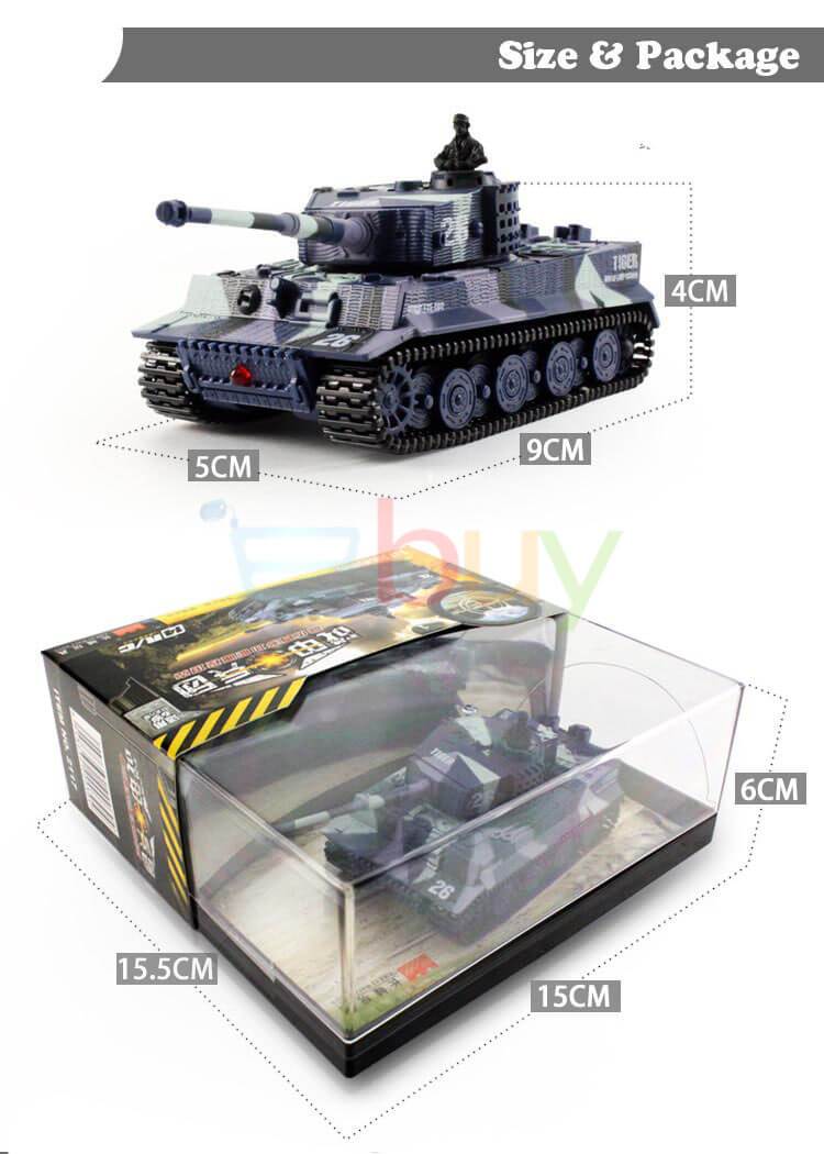 1:72 Remote Control Battle Tank Panzer Tank German Tiger Armored Vehicle With High Simulation