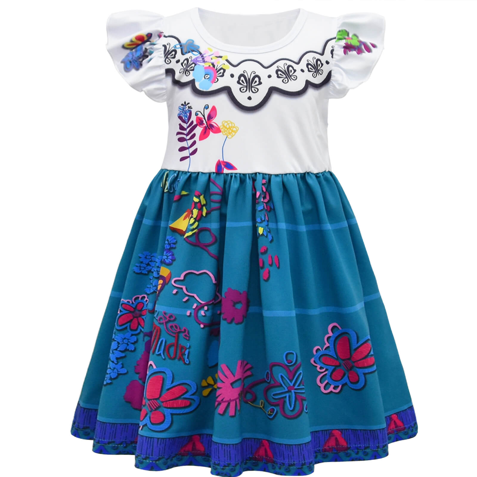 Girl's Mirabel Outfit Madrigal Cosplay Dress Kids Magical Party Costume