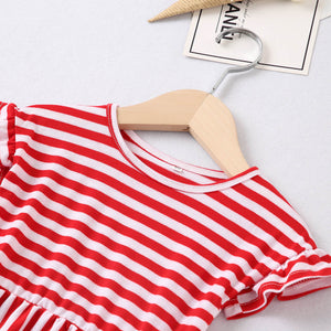 Mommy and Me-Mother Daughter Dresses Family Look Matching Outfits Summer Striped Dress