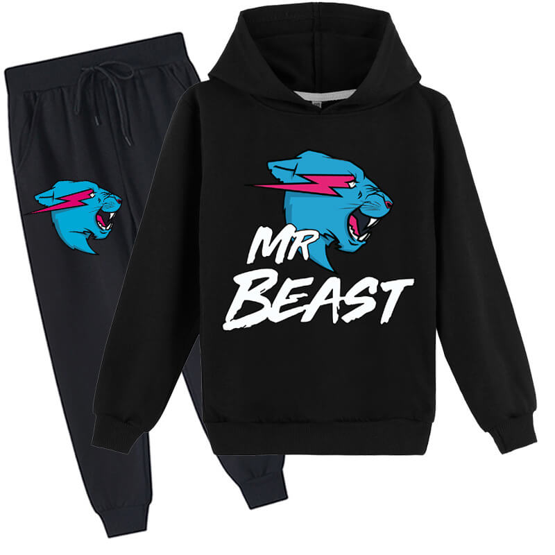 Kids Mr Beast Hoodie and Pants Lightning Cat Shirt Boys Girls Sweatshirt Clothing