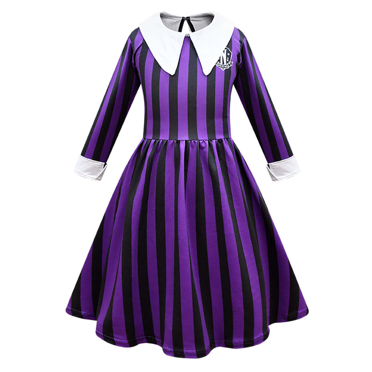 Wednesday Addams Dress Nevermore Academy School Uniform Girl Striped W – Sun Baby Wednesday Addams Dress Nevermore Academy School Uniform Girl Striped W – Sun Baby