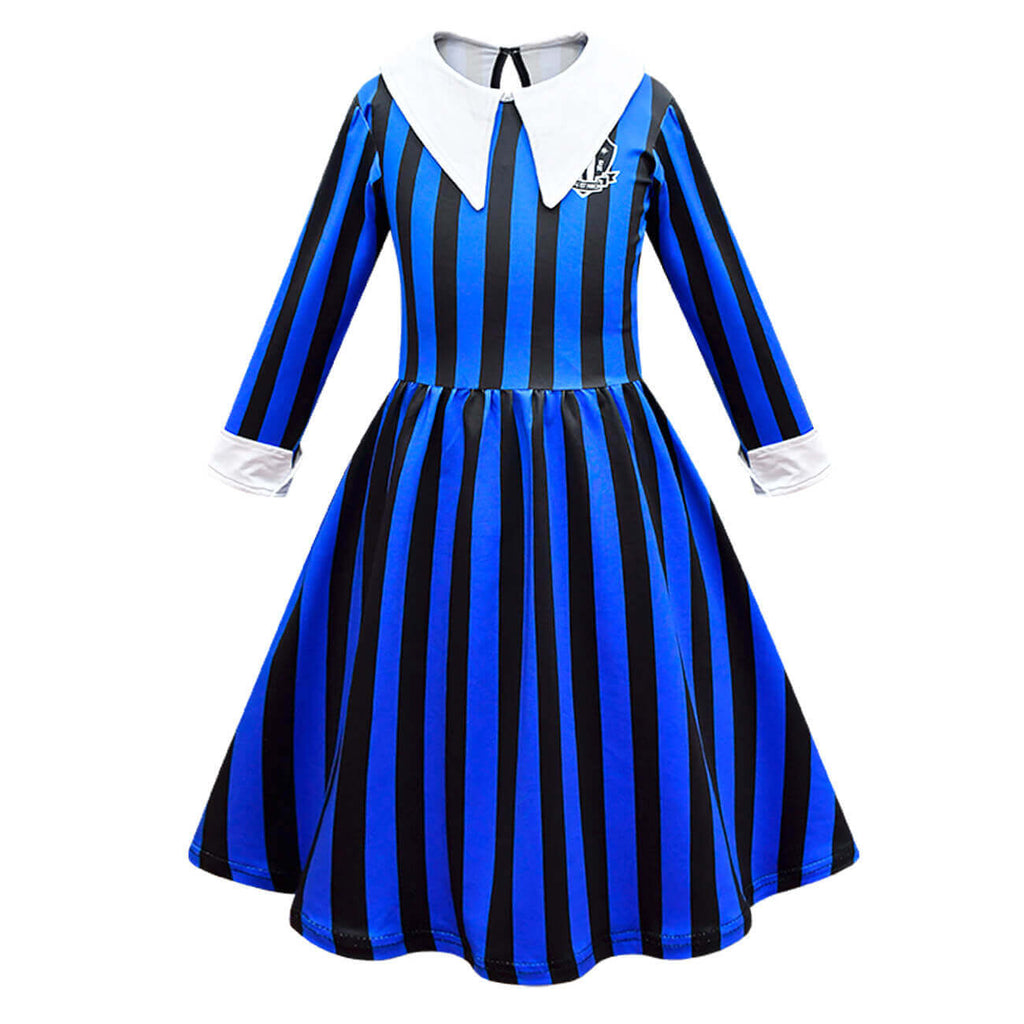 Wednesday Addams Dress Nevermore Academy School Uniform Girl Striped Wednesday Costume