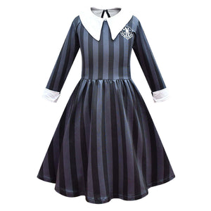 Wednesday Addams Dress Nevermore Academy School Uniform Girl Striped Wednesday Costume