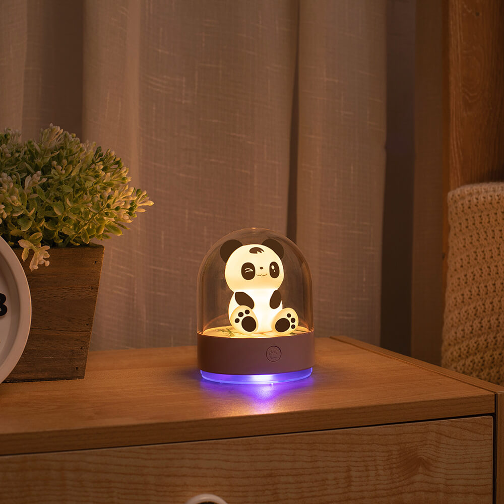 Cute Panda Lamp Aroma Oil Diffuser Night Lights for Girls Boys Bedroom