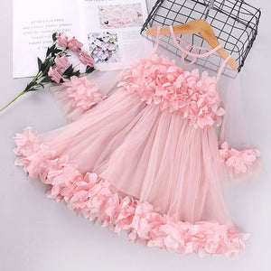 Toddler Littler Girls Princess  Lace Flowers Party Dress