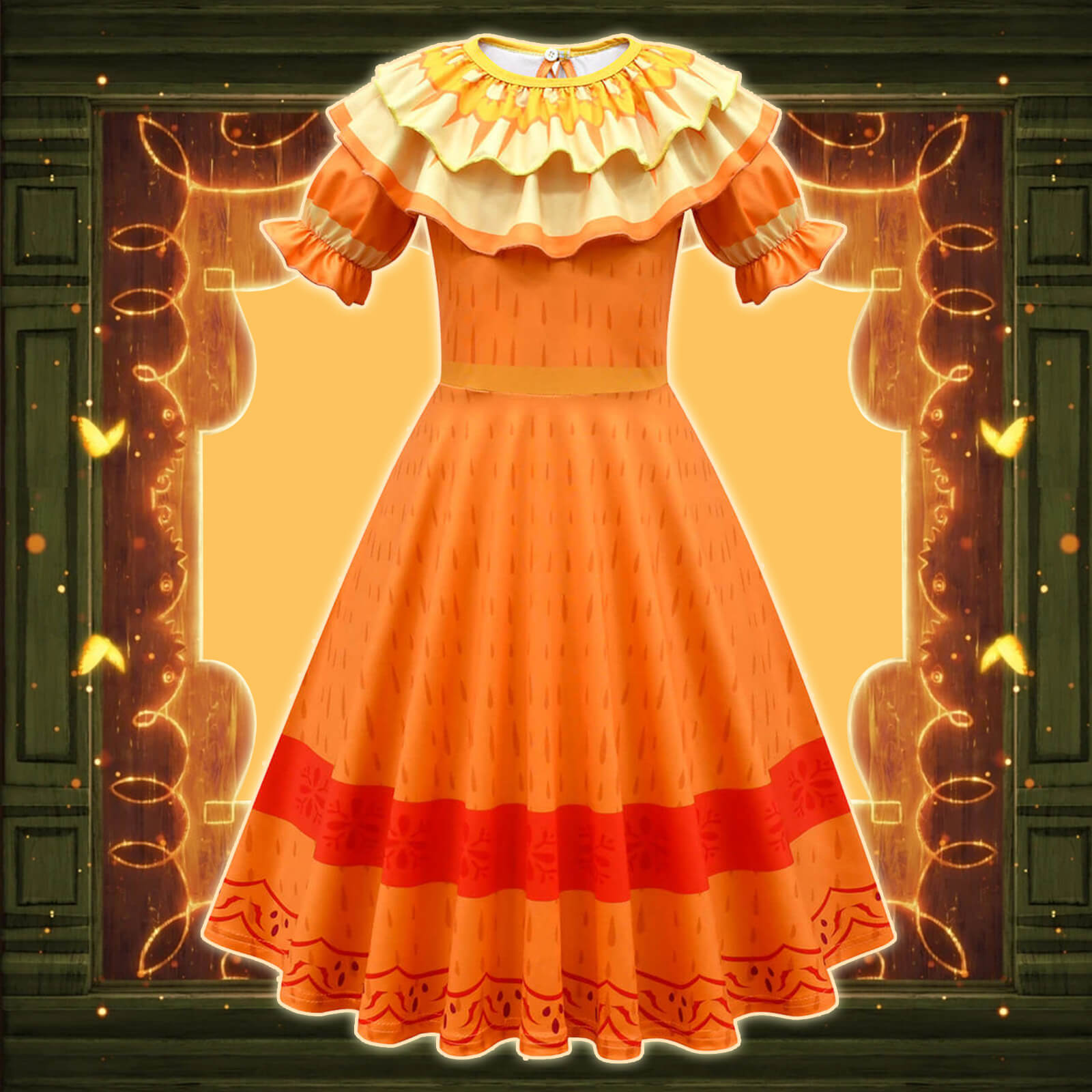 Girls Pepa Dress Fancy Madrigal Family Party Cosplay Outfit for Kids Party Costume