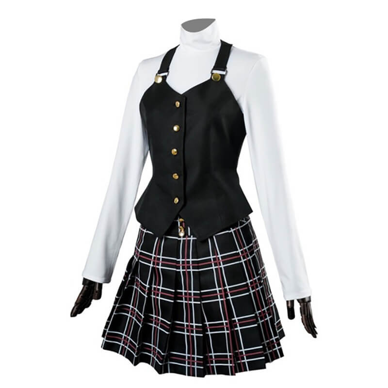 Teens & Adult Persona 5 Costume Makoto Niijima Cosplay Full Set and Wig for Girls Halloween Party Dress