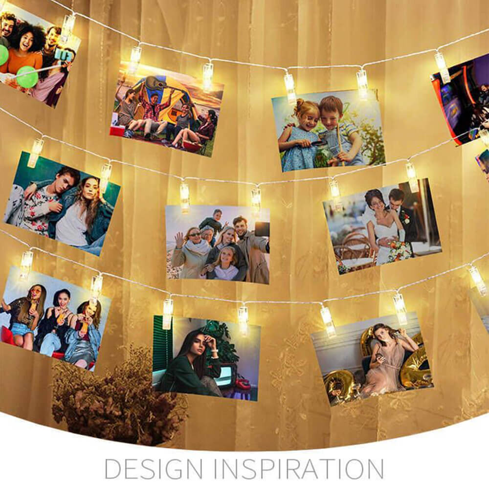 Photo Clips Remote LED String Lights 8 Fun Modes USB Fairy Lights Warm White for Hanging Pictures