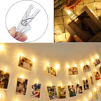 Photo Clips Remote LED String Lights 8 Fun Modes USB Fairy Lights Warm White for Hanging Pictures