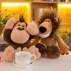 5pcs/lot Cute Plush Animal Jungle Animal Stuffed Lion Elephant Giraffe Monkey Zebra Doll Toys 10inch/25cm
