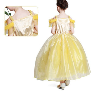 Girls Sleeveless Ball Gown Dress Beast Princess Costume Halloween Cosplay
