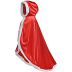 Fur Elsa Anna Princess Hooded Cape Cloaks Costume for Girls Dress Up