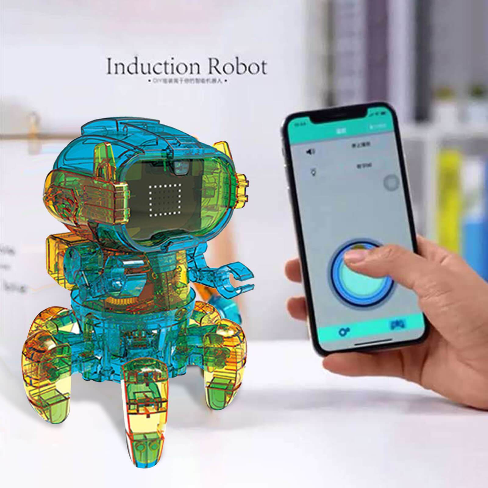DIY Remote Control Intelligent Robot Programable Bluetoot Educational Induction Robotic