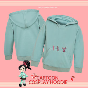 Wreck It Ralph 2 Girls Deluxe Vanellope Costume Hoodie Sweatshirt Pullover Hood Outerwear Casual Tops Blouse