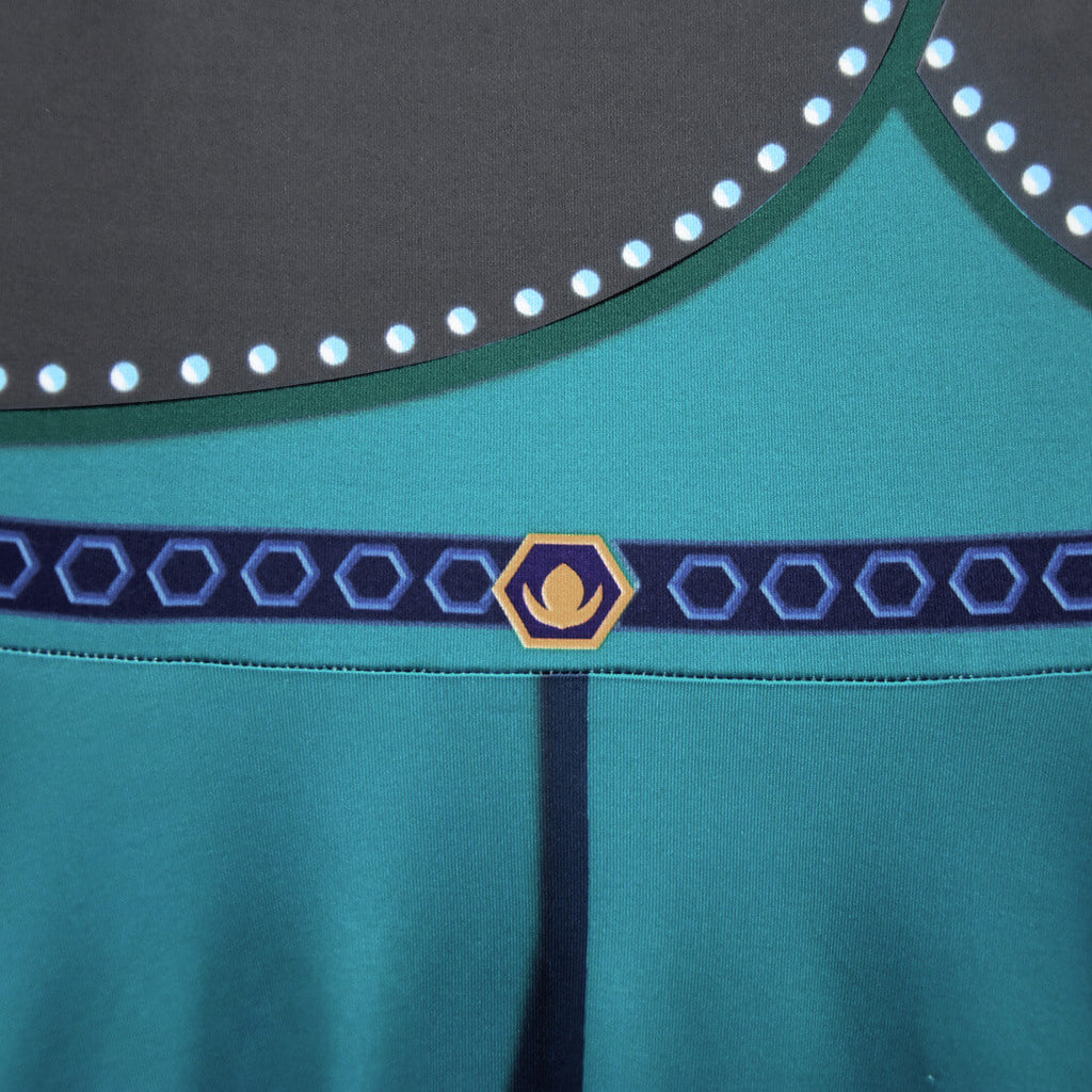 Snow Queen Anna Dress Kids Party Cosplay Outfit Ice Princess Costume Dress with Cloak