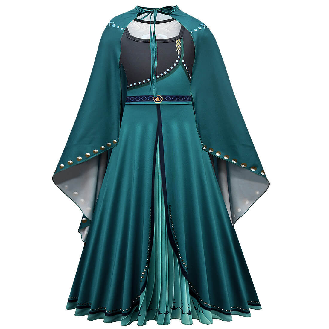 Snow Queen Anna Dress Kids Party Cosplay Outfit Ice Princess Costume Dress with Cloak