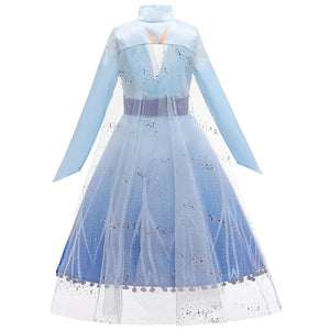 Kids Elsa Dress Cosplay Princess Dress Girls Queen Elsa Party Dress Up Costume