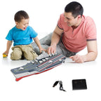 RC Aircraft Carrier Remote Control Battleship Model Warship Cruiser Electric Waterproof Boat Toy Gift