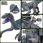 Kids RC Dinosaur Toys Roaring Velociraptor with Lights and Sound Electronic Dinosaur Robot
