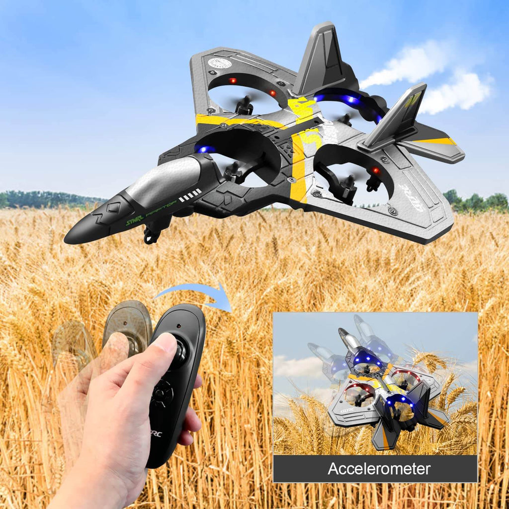Kids RC Airplane Drone 2.4G Remote Control Aircraft with Gravity Sensing Stunt Spin Jet