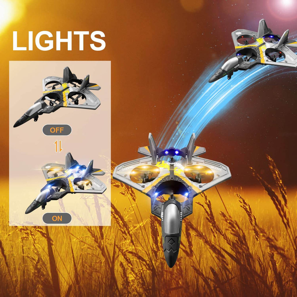 Kids RC Airplane Drone 2.4G Remote Control Aircraft with Gravity Sensing Stunt Spin Jet