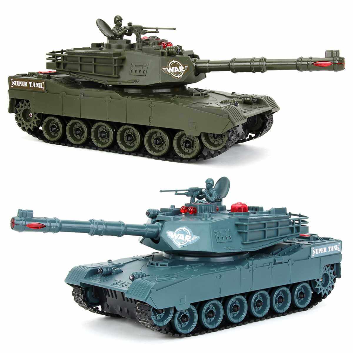 2.4G RC Tank Remote Control Battle Tank 350 Rotatable Turret Crawler Simulation Lighting Car Monster Toys for Children Kids Gift