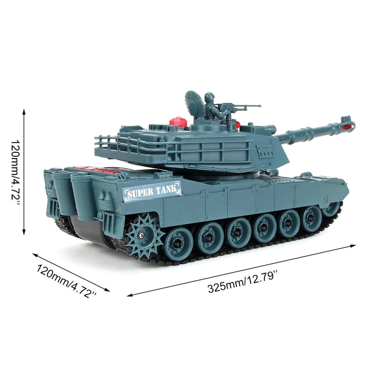 2.4G RC Tank Remote Control Battle Tank 350 Rotatable Turret Crawler Simulation Lighting Car Monster Toys for Children Kids Gift