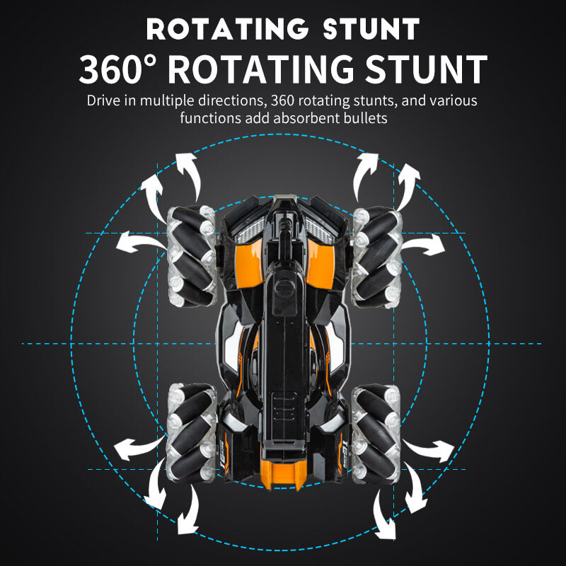 RC Water Bomb Car 360 Rotate Remote Control Stunt Tank Car with Light and Music