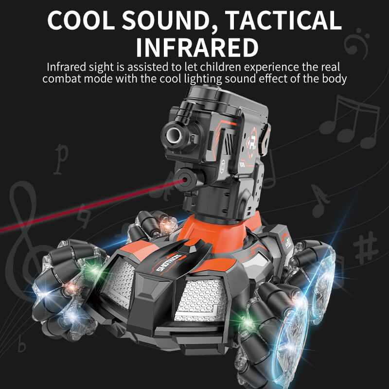 RC Water Bomb Car 360 Rotate Remote Control Stunt Tank Car with Light and Music