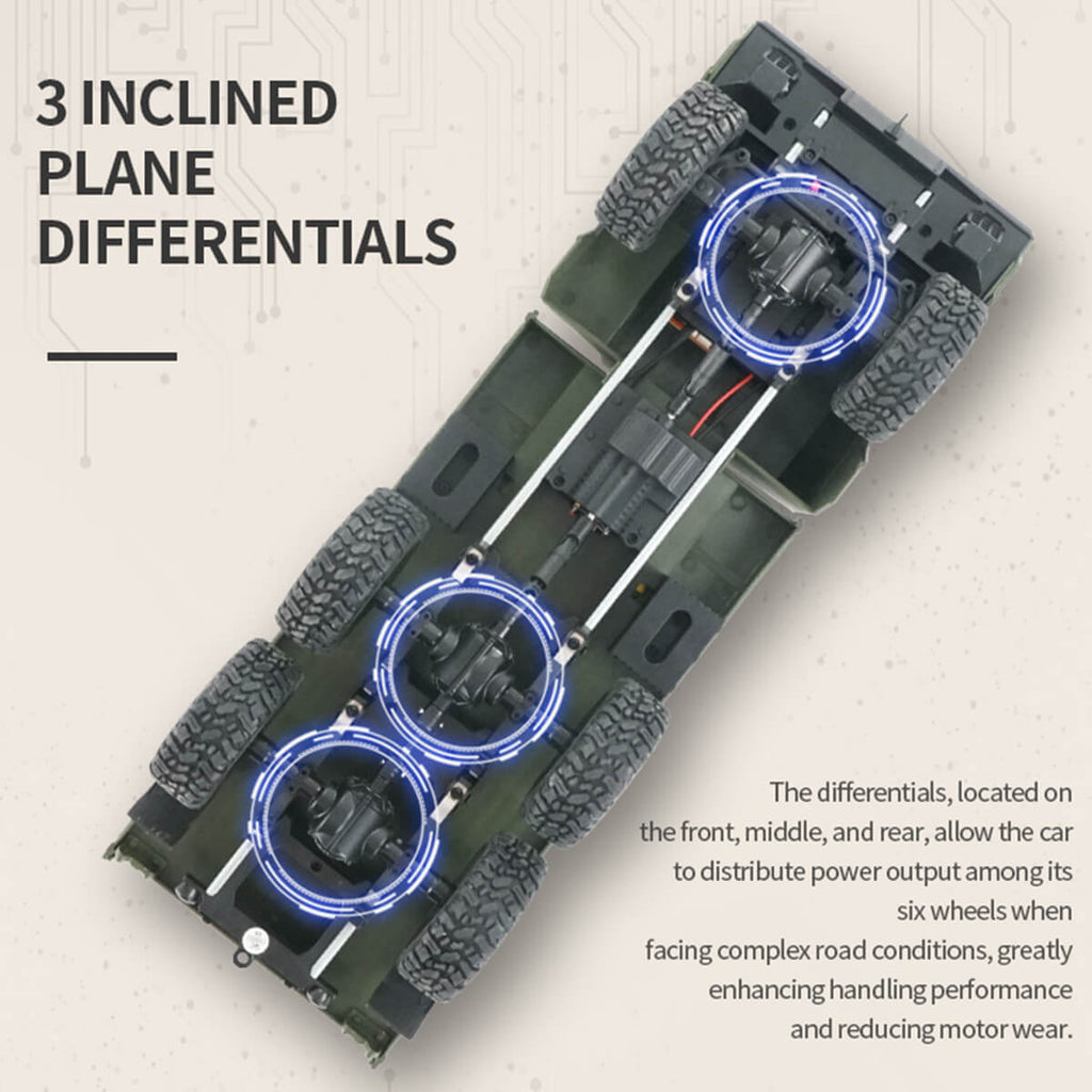 RC Truck 6x6 Off-road Rock Crawlers 1/16 Remote Control Military Vehicles All Terrains RC Car