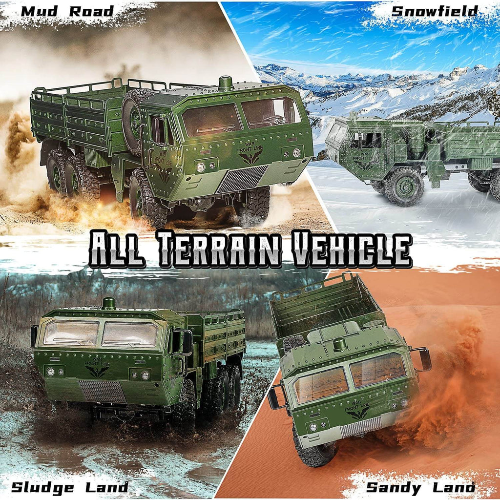 RC Truck 6x6 Off-road Rock Crawlers 1/16 Remote Control Military Vehicles All Terrains RC Car