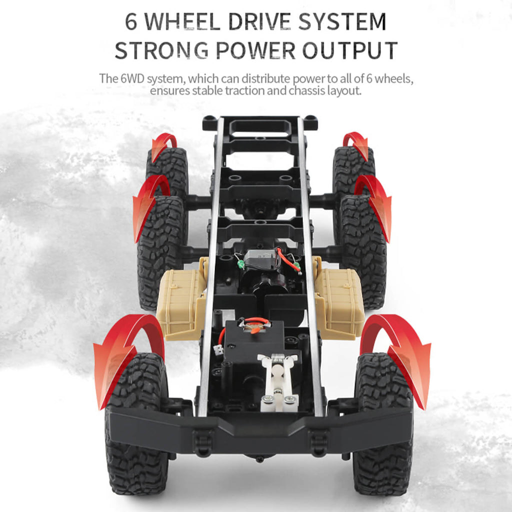 RC Truck 6x6 Off-road Rock Crawlers 1/16 Remote Control Military Vehicles All Terrains RC Car