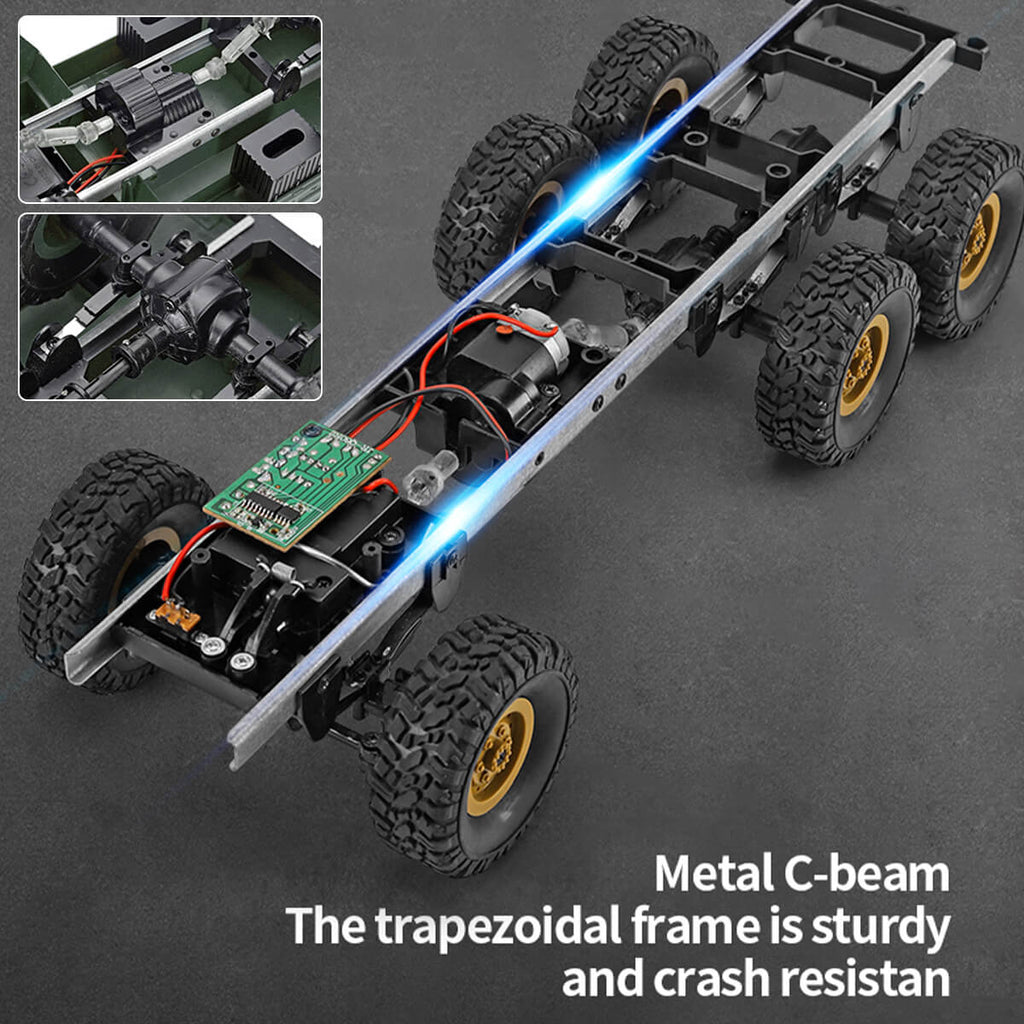 RC Truck 6x6 Off-road Rock Crawlers 1/16 Remote Control Military Vehicles All Terrains RC Car