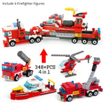 Fire fighter Building Blocks 4in1 City Fire Fighting Truck DIY Toys