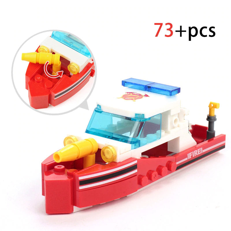 Fire fighter Building Blocks 4in1 City Fire Fighting Truck DIY Toys