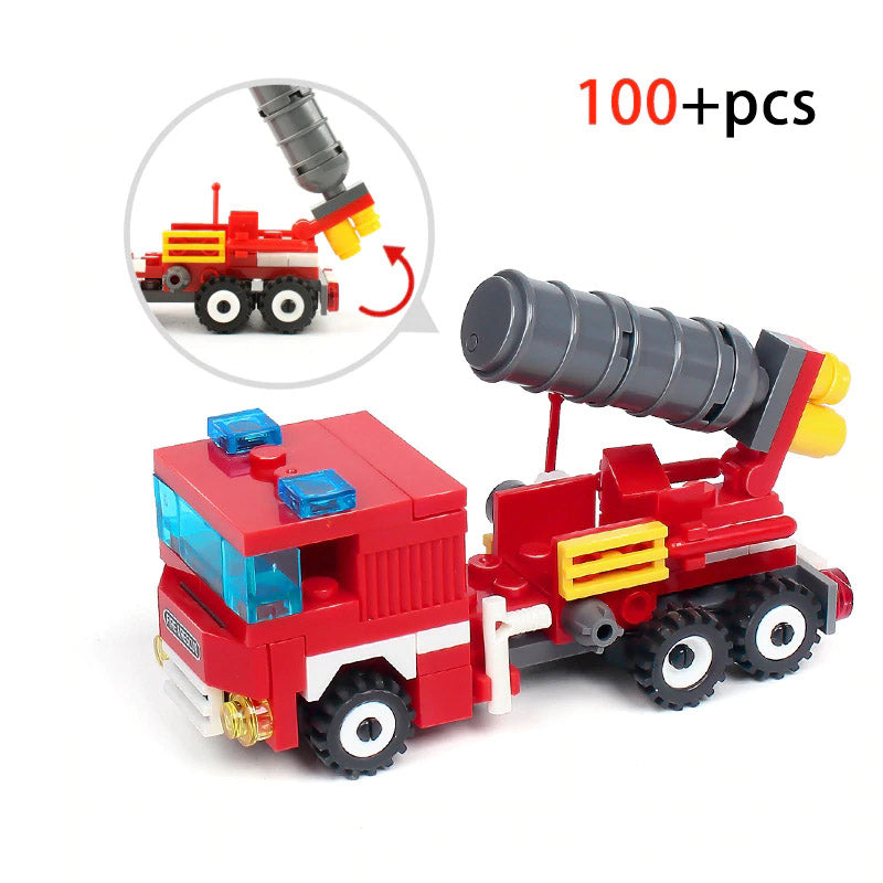 Fire fighter Building Blocks 4in1 City Fire Fighting Truck DIY Toys