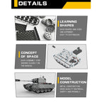 2.4G RC Stainless Steel Tank DIY Assembly Remote Control Panzer With Rotating Turret