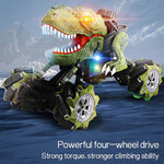 Kids RC Dinosaur Toy Rechargeable Remote T-Rex Truck 360° Stunt Car with Music and Lights