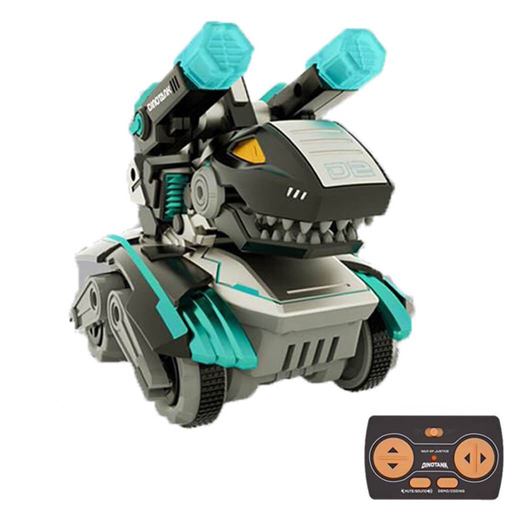 2.4GHz Remote Control Dinosaur Car Monster Truck Cartoon Smart Stunt Tank With Realistic Tank and Dino Sounds