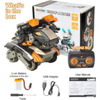 2.4GHz Remote Control Dinosaur Car Monster Truck Cartoon Smart Stunt Tank With Realistic Tank and Dino Sounds