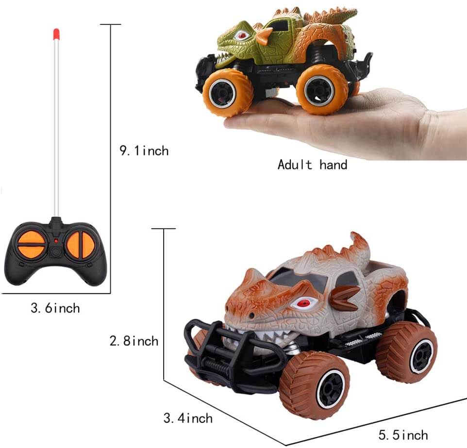 1:43 Remote Control Dinosaur Car Mini Monster Stunt Truck Innovation Toy For Children