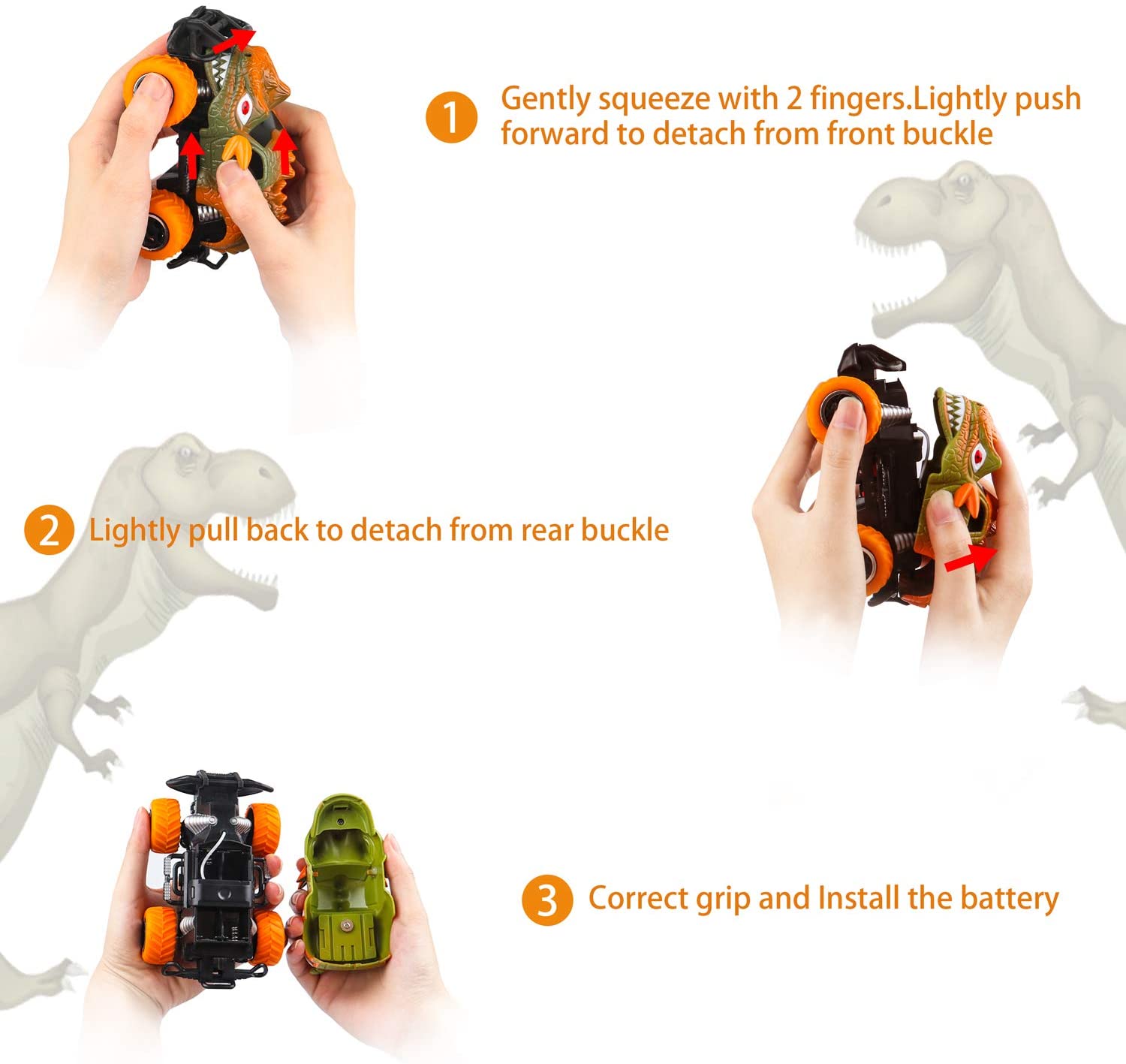 1:43 Remote Control Dinosaur Car Mini Monster Stunt Truck Innovation Toy For Children