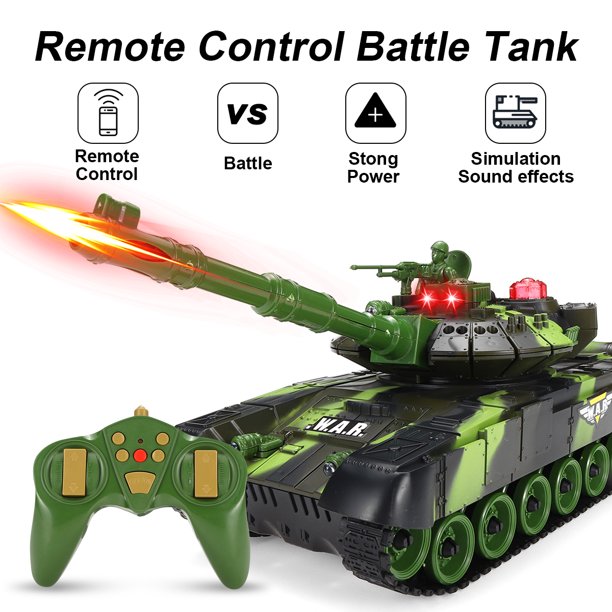 Kids RC Battle Tank Remote Control Army Tank Super Battle Launch Remote Tanks