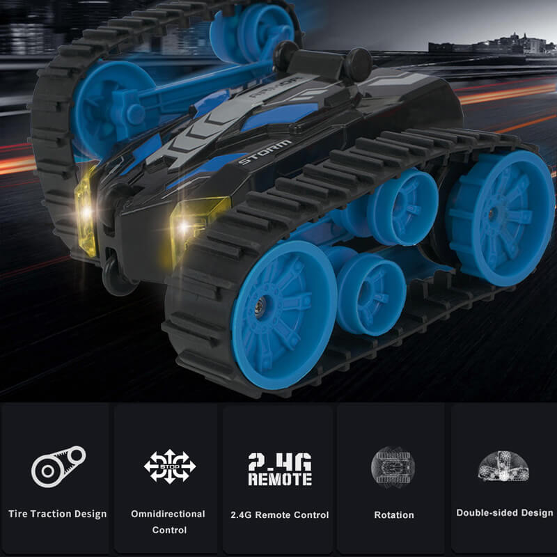 High Speed RC Tank 2.4G Remote Control Tank Flashing 3D Flip Stunt 360 Degree