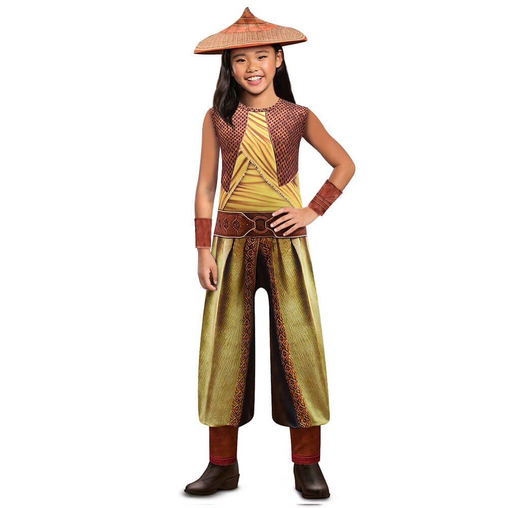 Kids Raya Costume Dragon Princess Raya Cosplay Outfit Battle Suit